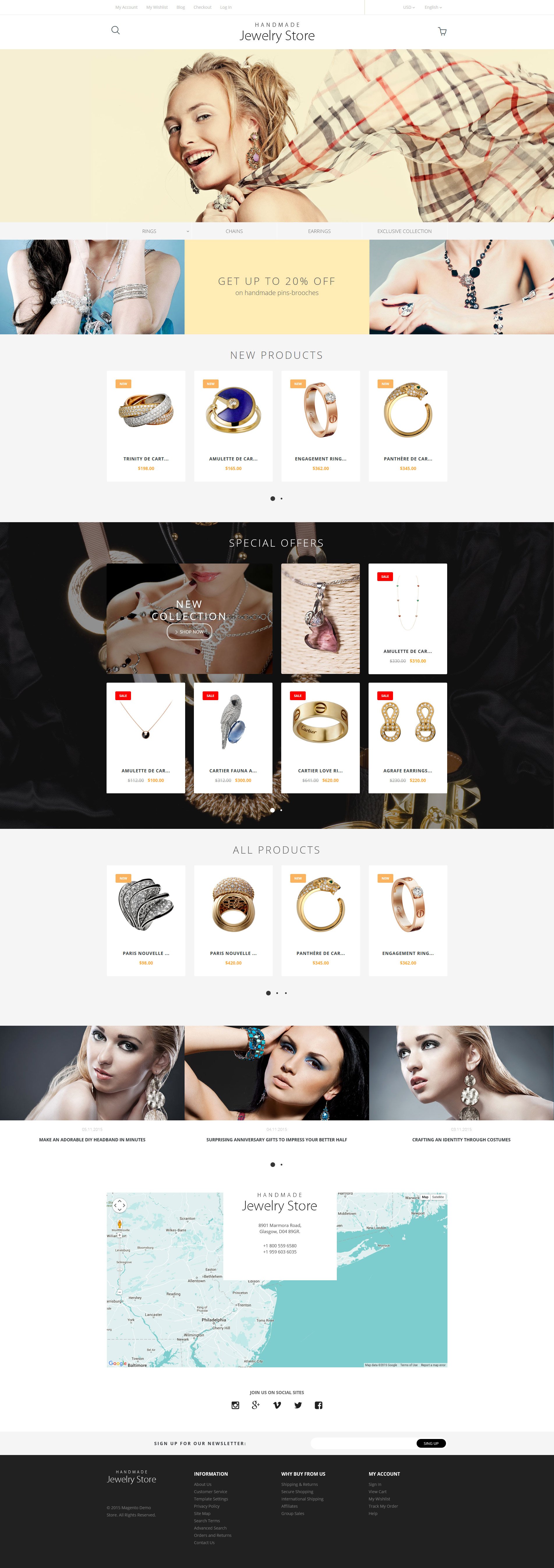 Tema Magento Responsive #57684 "Handmade Jewelry"