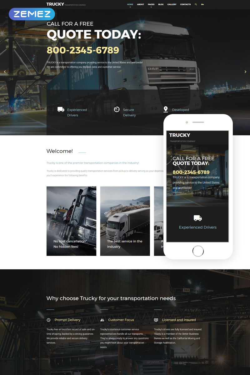 Trucky - Transportation Company Joomla Template New Screenshots BIG