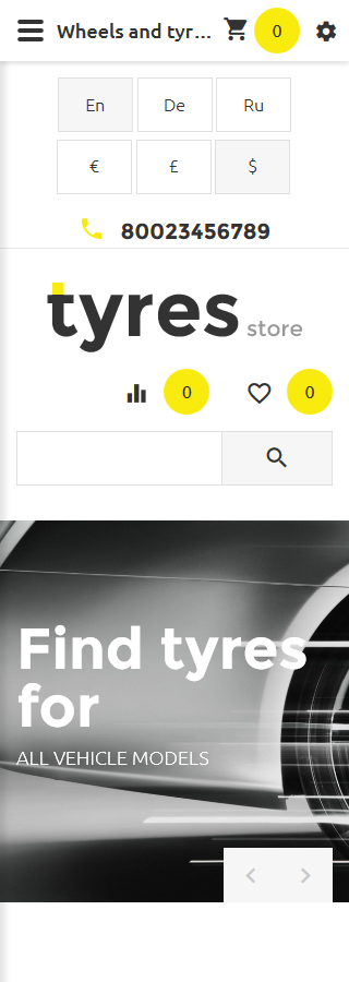 Kit Graphique #57718 Tyres Pneus Opencart Template - Smartphone Layout 2