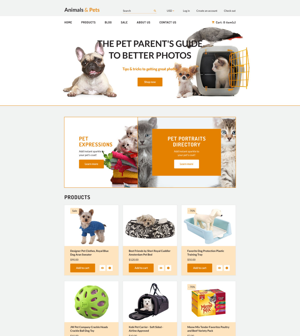 Live Preview For Animals Pets Shopify Theme 57760