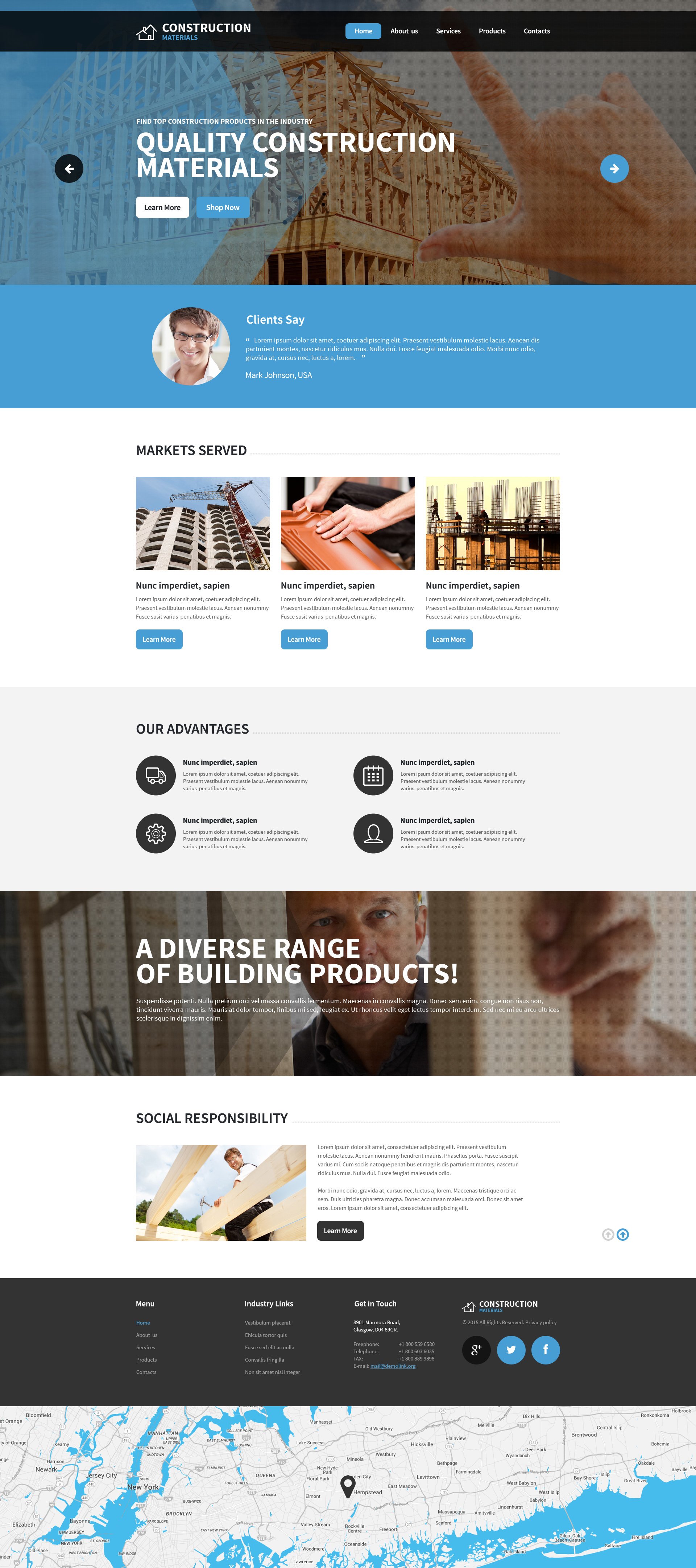 Construction Company Responsive Website Template 57777