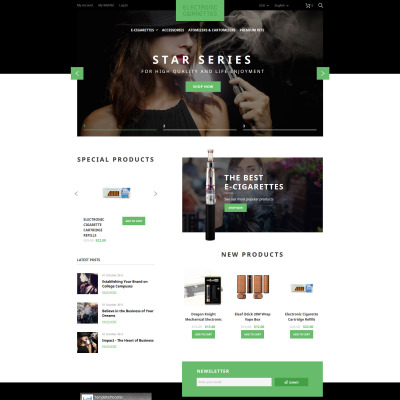 Electronic Cigarettes Magento Theme