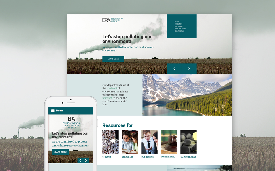Environmental Protection Agency Website Template New Screenshots BIG