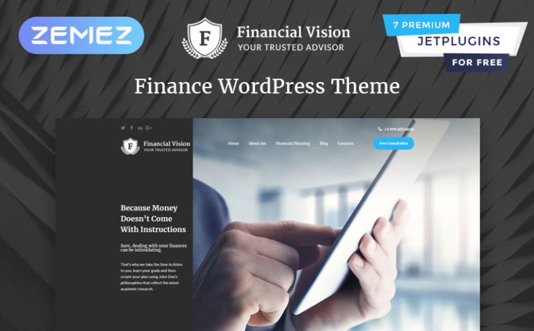 Financial Vision WPML ready WordPress Template Big Screenshot Financial Vision WordPress Theme New Screenshots BIG