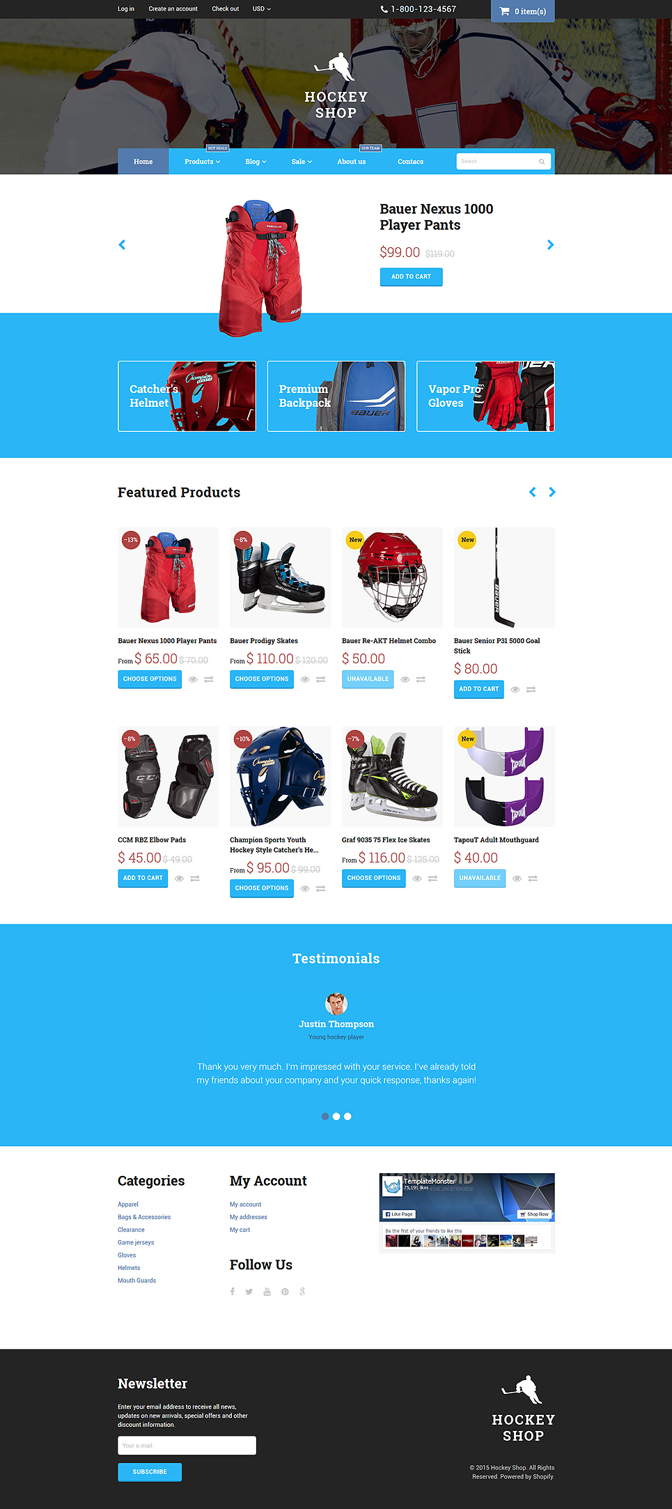 Hockey Shopify Theme New Screenshots BIG
