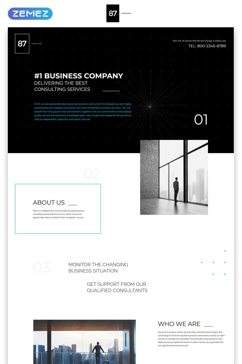 Landing Page Template namens "87 - Business & Corporate Creative HTML" #57785 - Screenshot