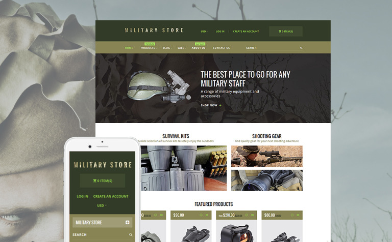 Military Bootstrap Shopify Theme Big Screenshot Military Shopify Theme New Screenshots BIG