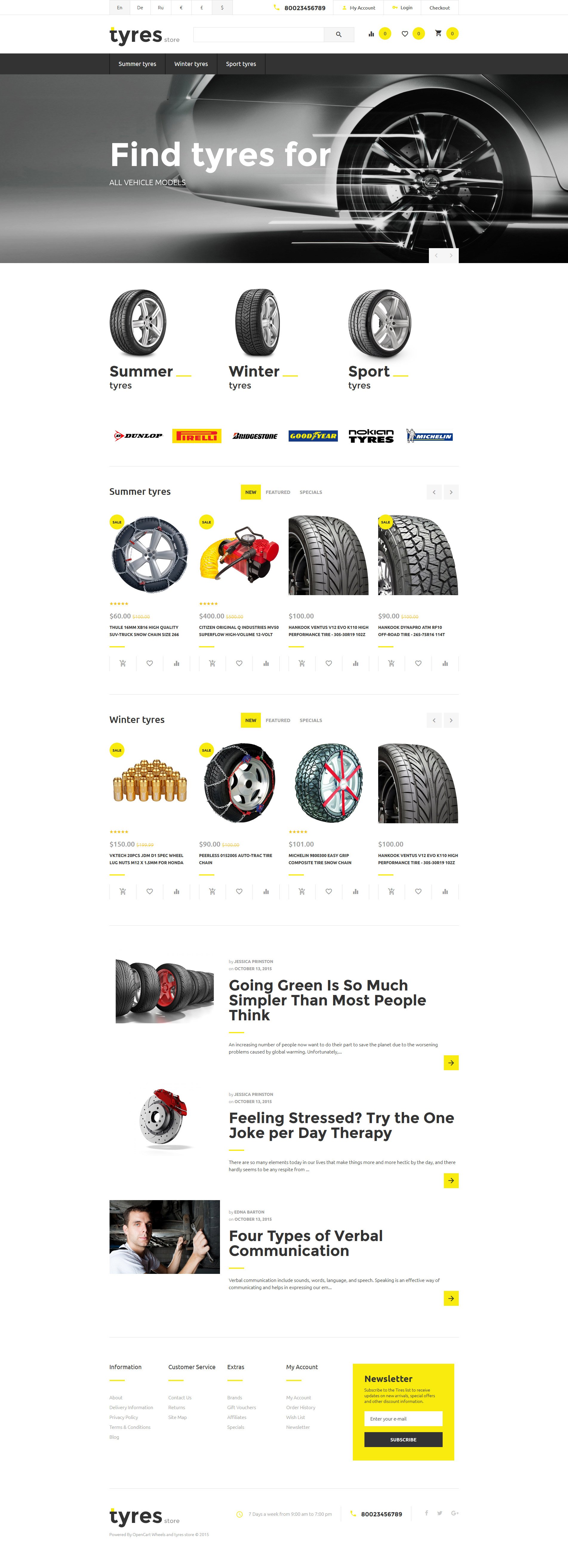 OpenCart Vorlage namens "Auto Point - Auto Parts eCommerce Clean" #57718 - Screenshot