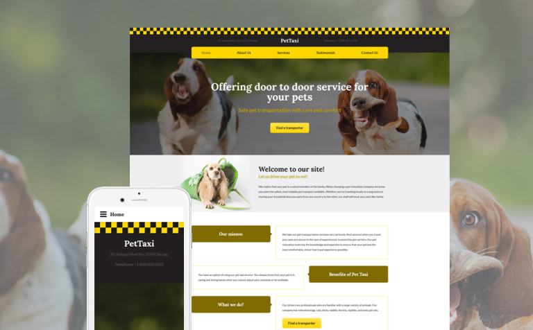 PetTaxi Parallax Website Template Big Screenshot PetTaxi Website Template New Screenshots BIG