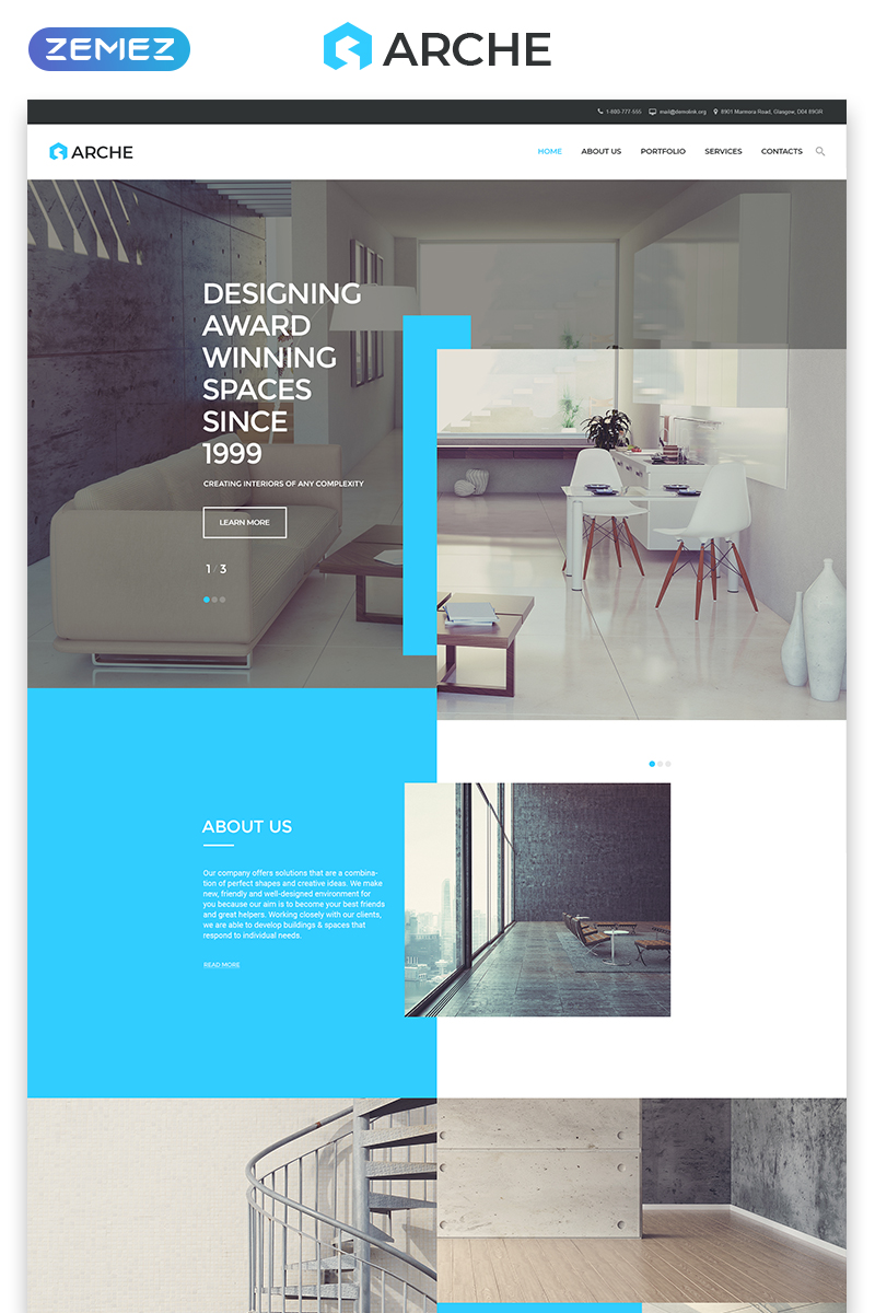 Responsywny szablon strony www Arche - Architecture Responsive Creative HTML #57791 - zrzut ekranu