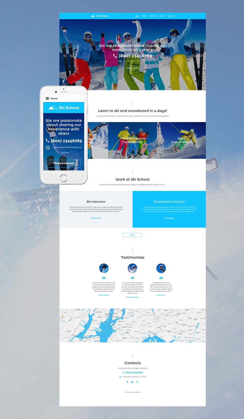 Ski School Website Template New Screenshots BIG