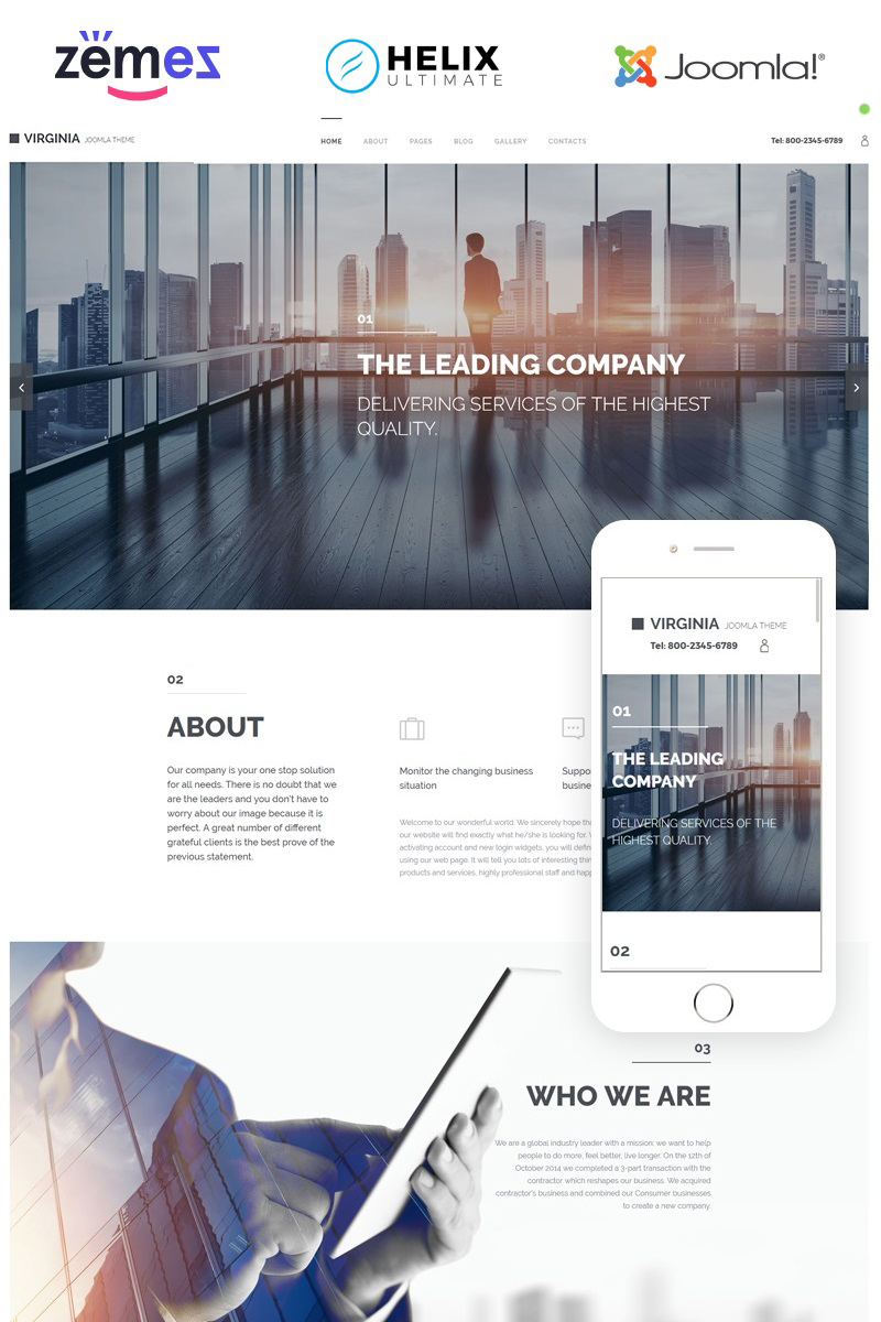 "Virginia" 响应式Joomla模板 #57762
