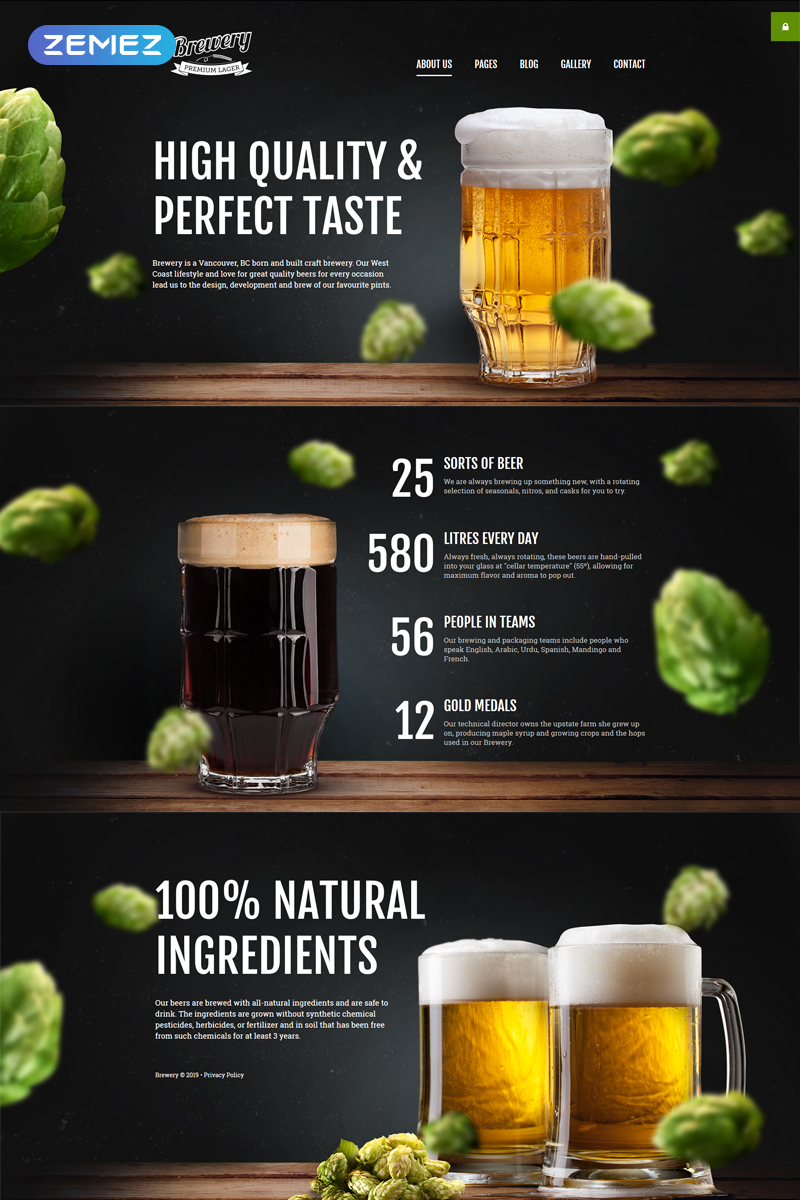 Brewery Responsive Joomla Template New Screenshots BIG