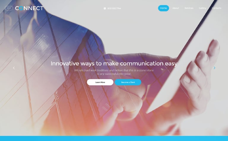 Connect Responsive Website Template Big Screenshot Connect Website Template New Screenshots BIG