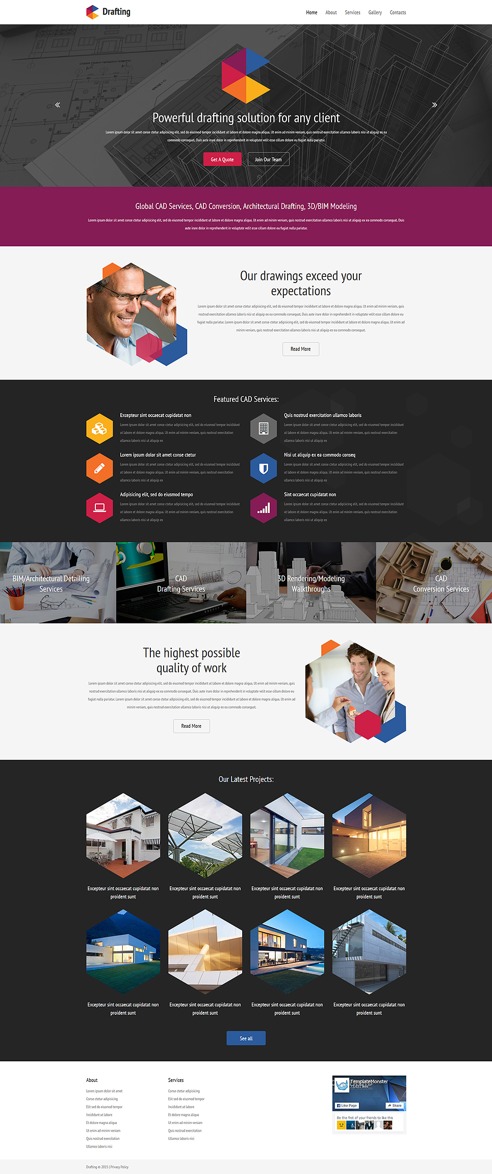 Drafting Responsive Website Template New Screenshots BIG