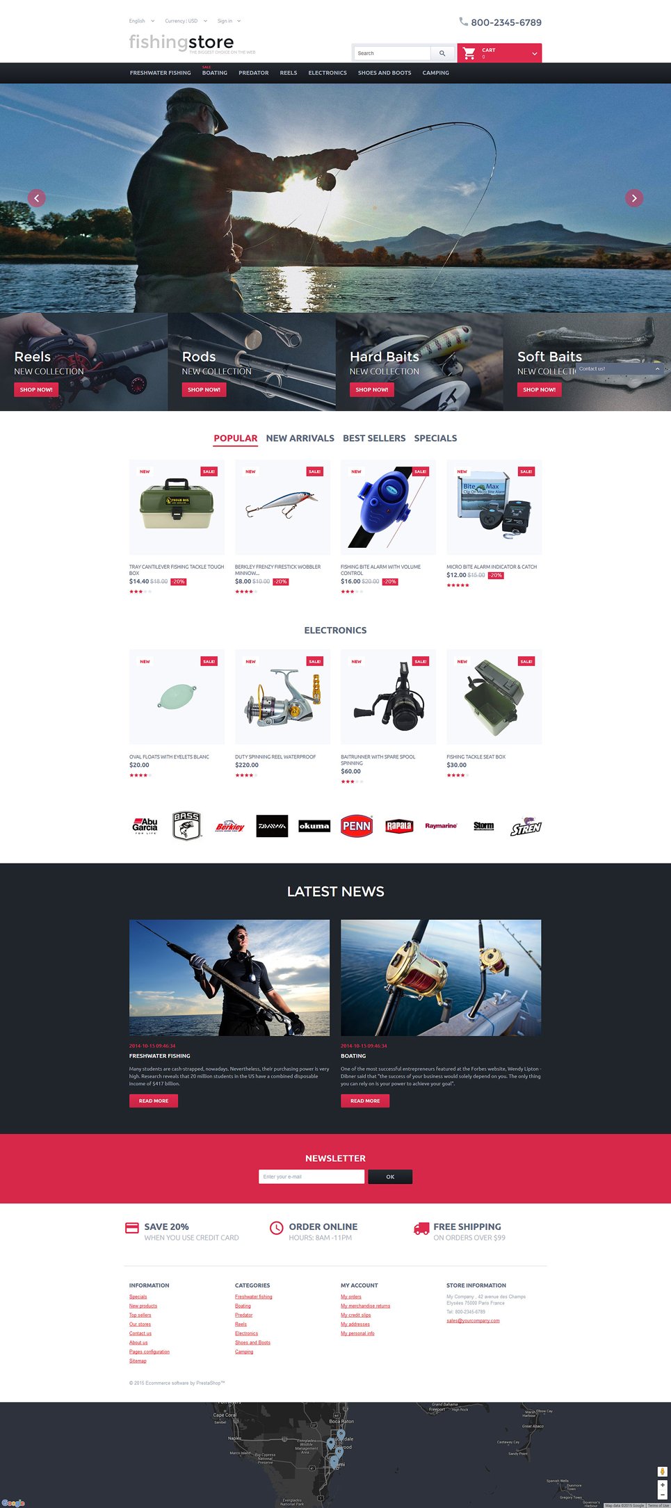 Fishing Store PrestaShop Theme New Screenshots BIG