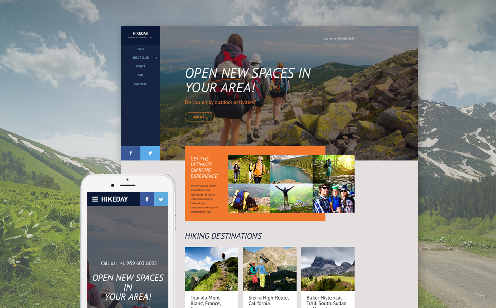 Hikeday Website Template New Screenshots BIG