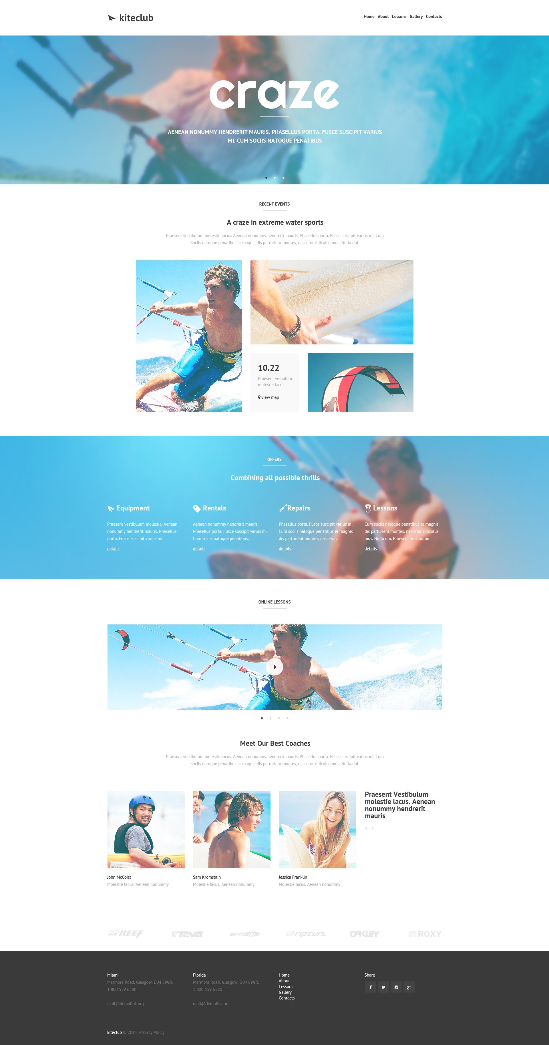 Kitesurfing Responsive Website Template