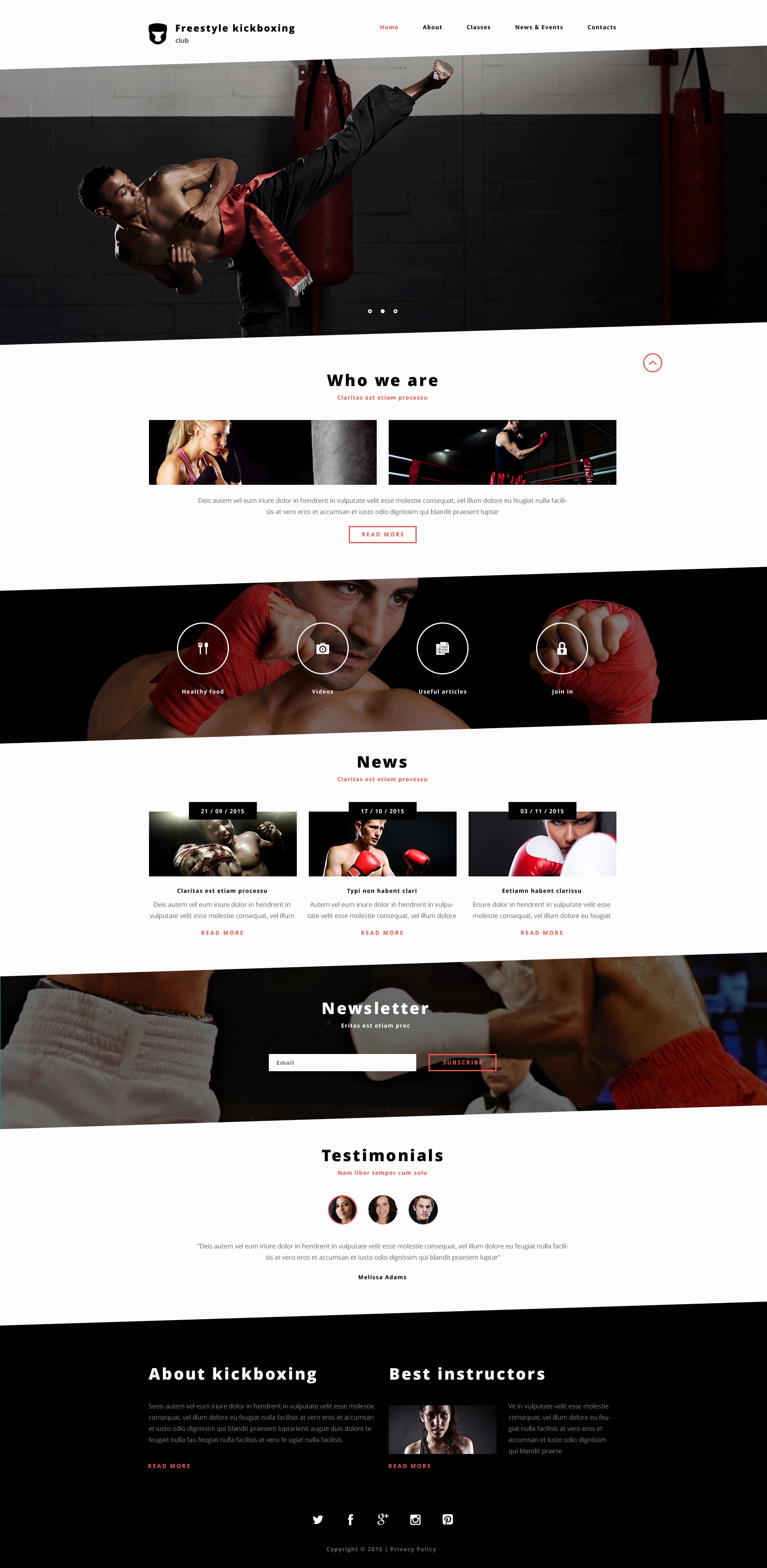 Modèle Web adaptatif pour site de boxe #57881