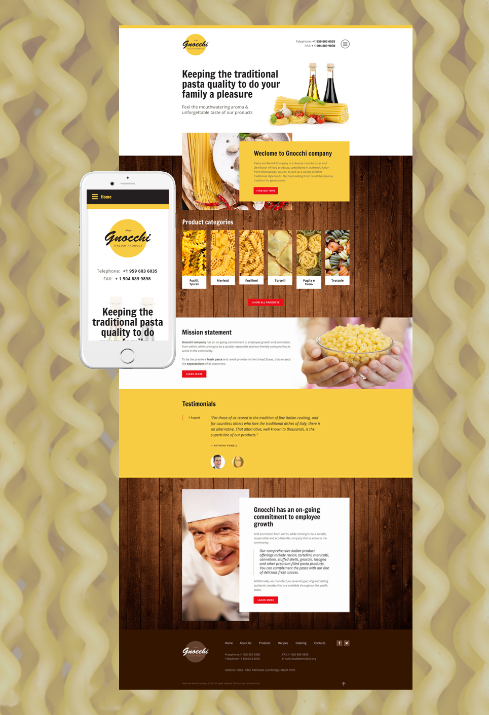 Pasta and Ravioli Website Template New Screenshots BIG
