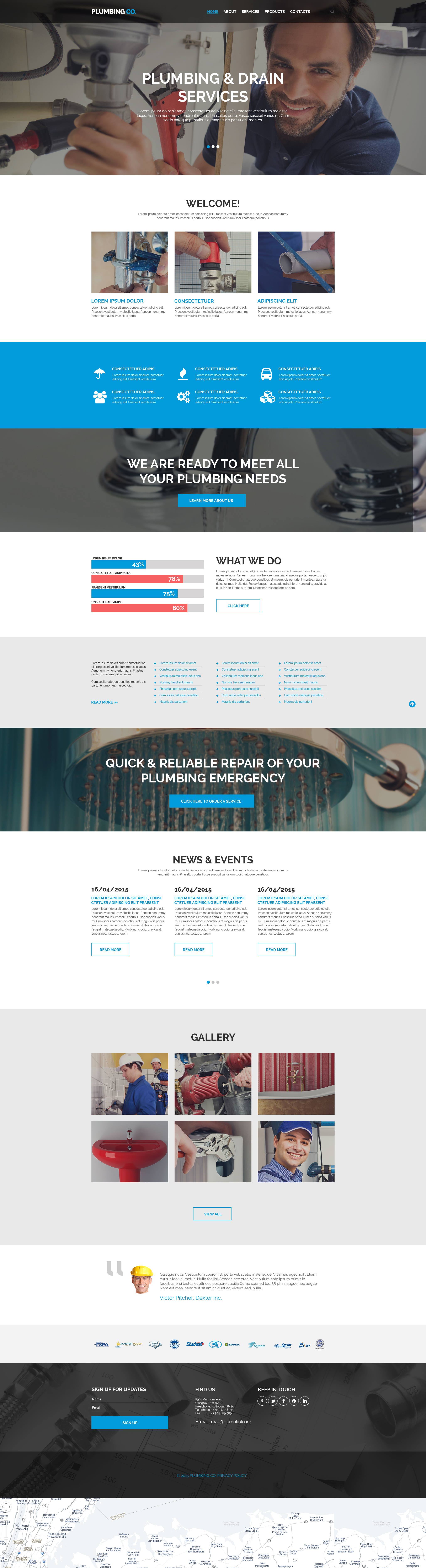 Plantilla Web Responsive para Sitio de Servicios de Fontanería #57843