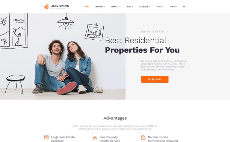 Real Estate Agency Parallax Website Template Big Screenshot Real Estate Agency Responsive Website Template New Screenshots BIG