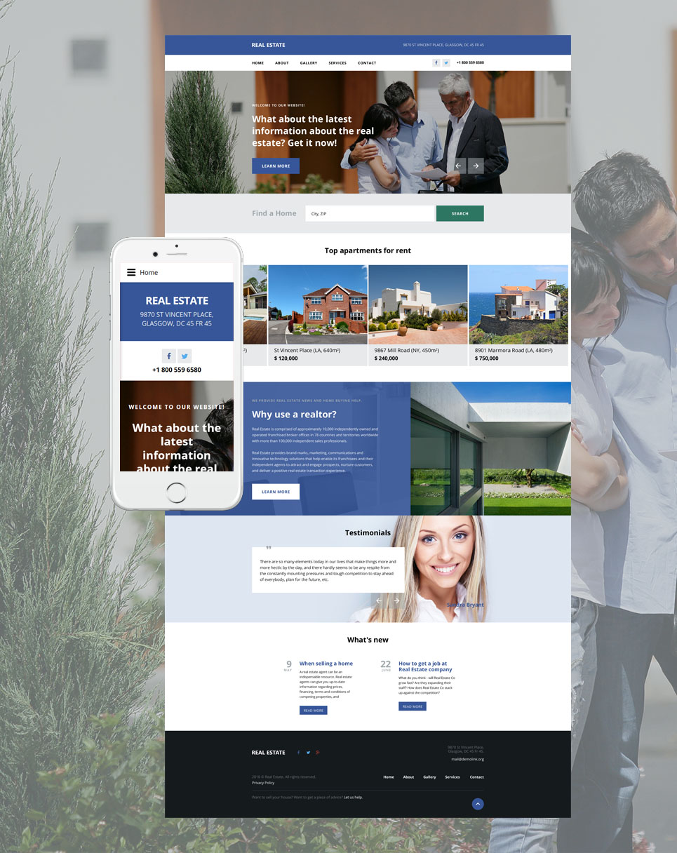 Real Estate Agency Website Template New Screenshots BIG