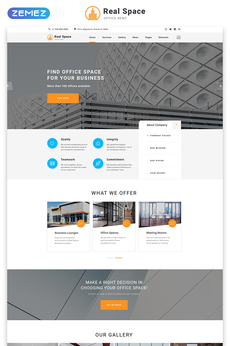 Reszponzív Real Space - Real Estate Modern Multipage HTML5 Weboldal sablon 57829