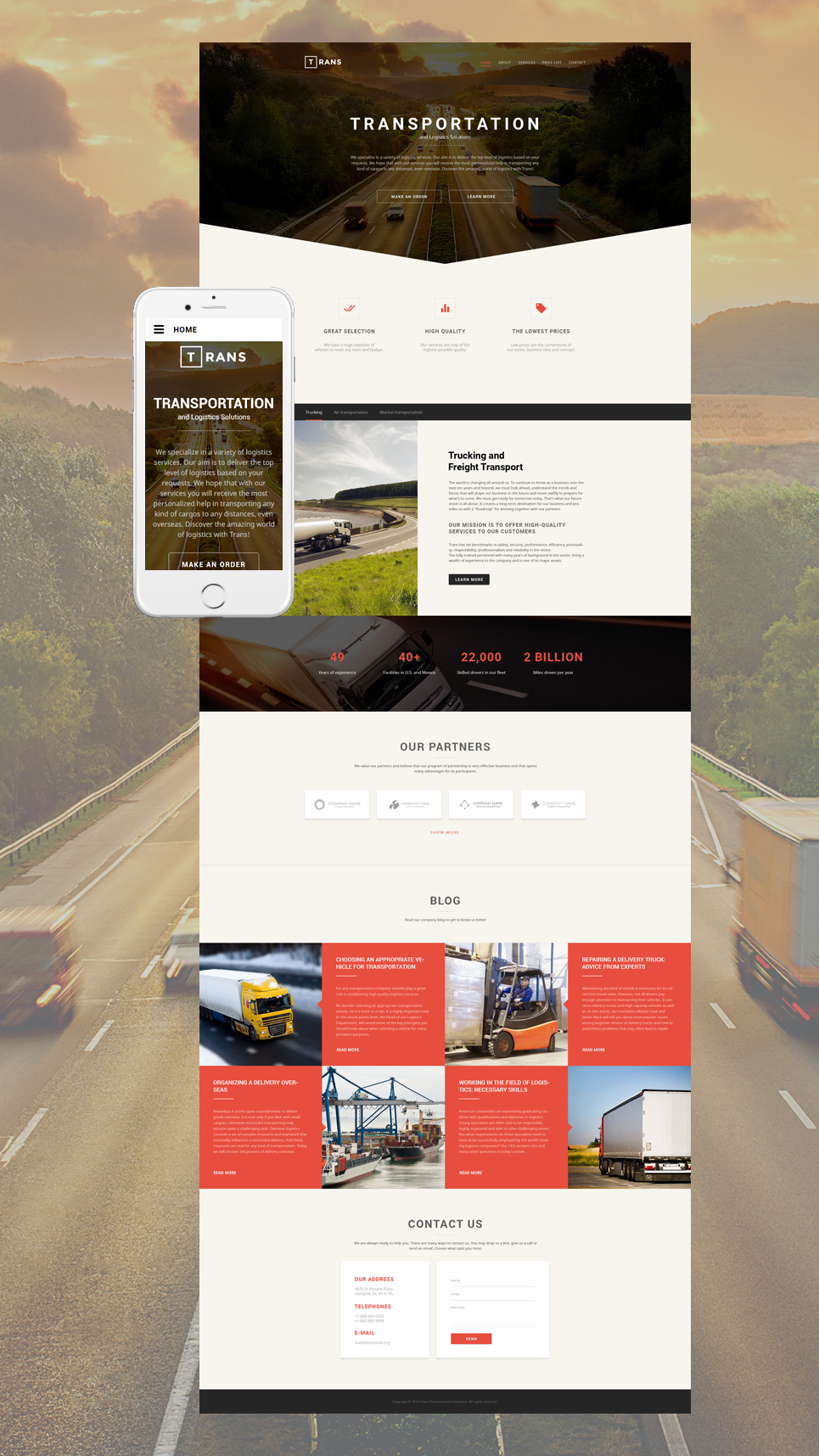 Transportation Responsive Website Template New Screenshots BIG