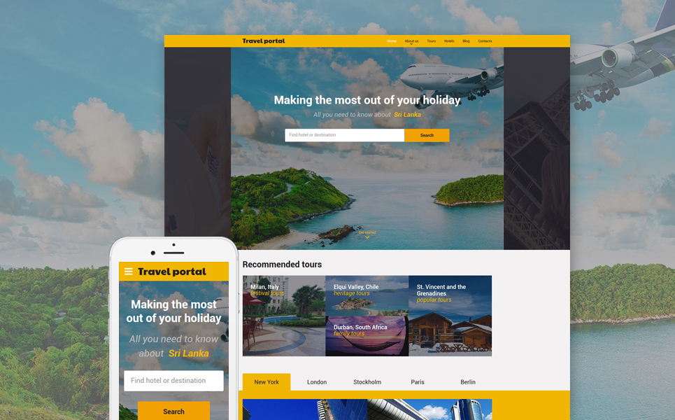 Travel Responsive Website Template New Screenshots BIG
