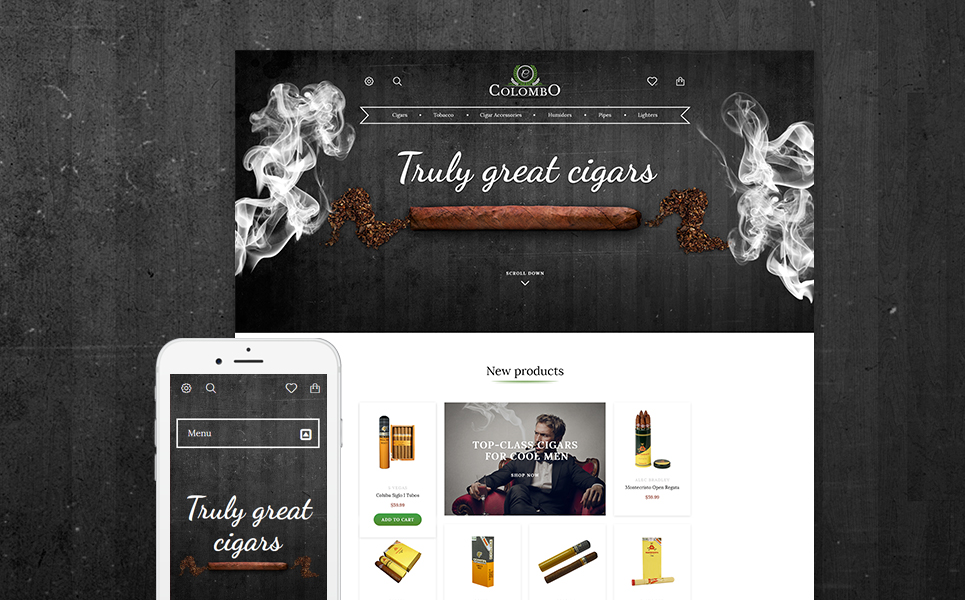 Colombo - Tobacco Responsive PrestaShop Theme New Screenshots BIG