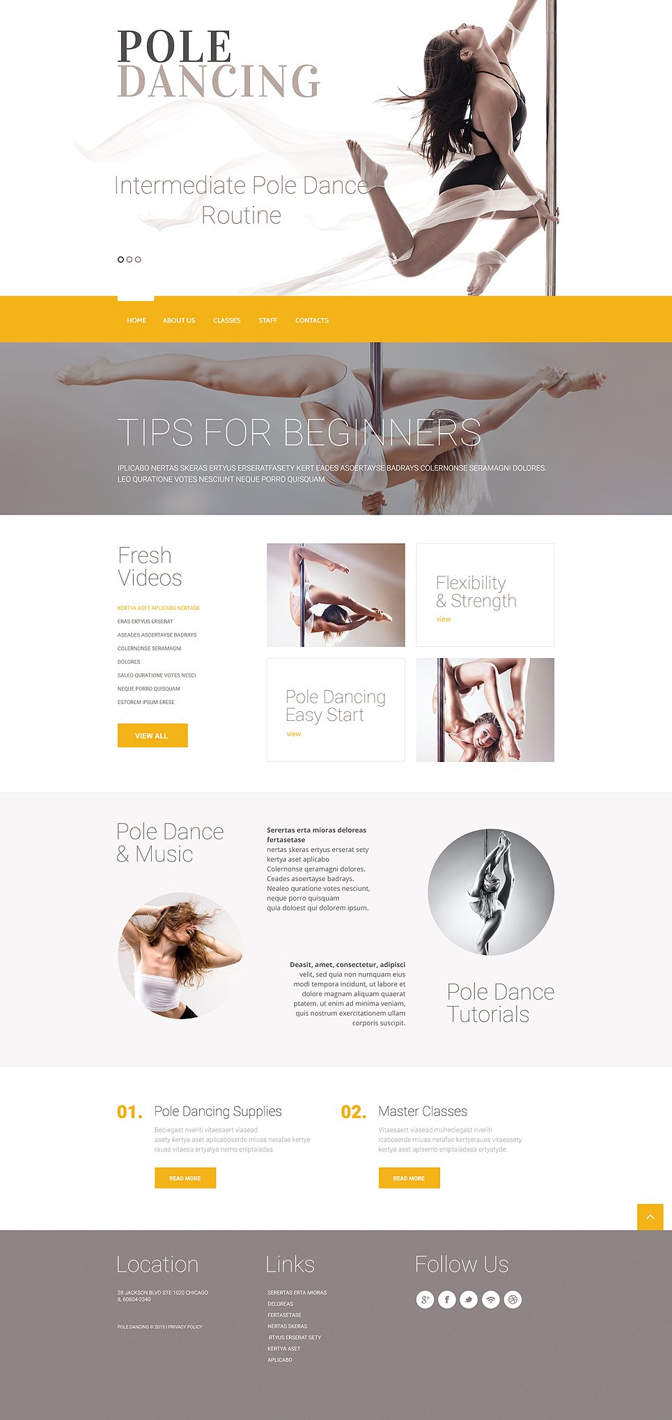 Dance Studio Responsive Website Template 57968