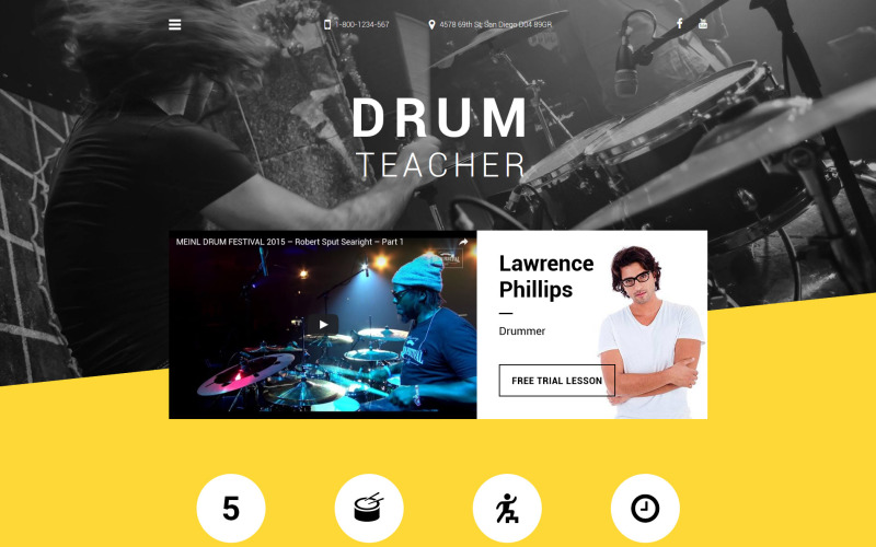 Drum Teacher Website Template