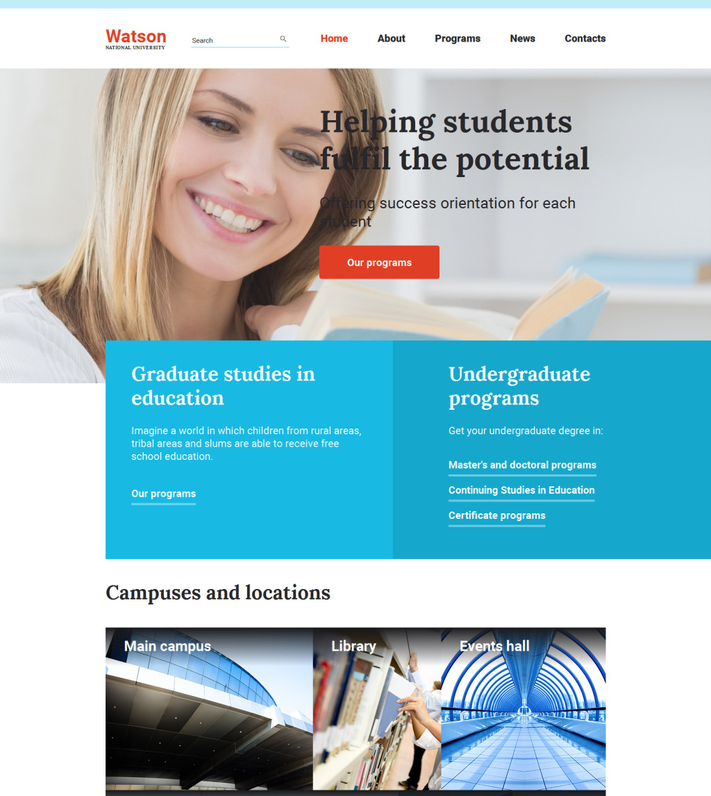 Demo for Education Website Template #57966