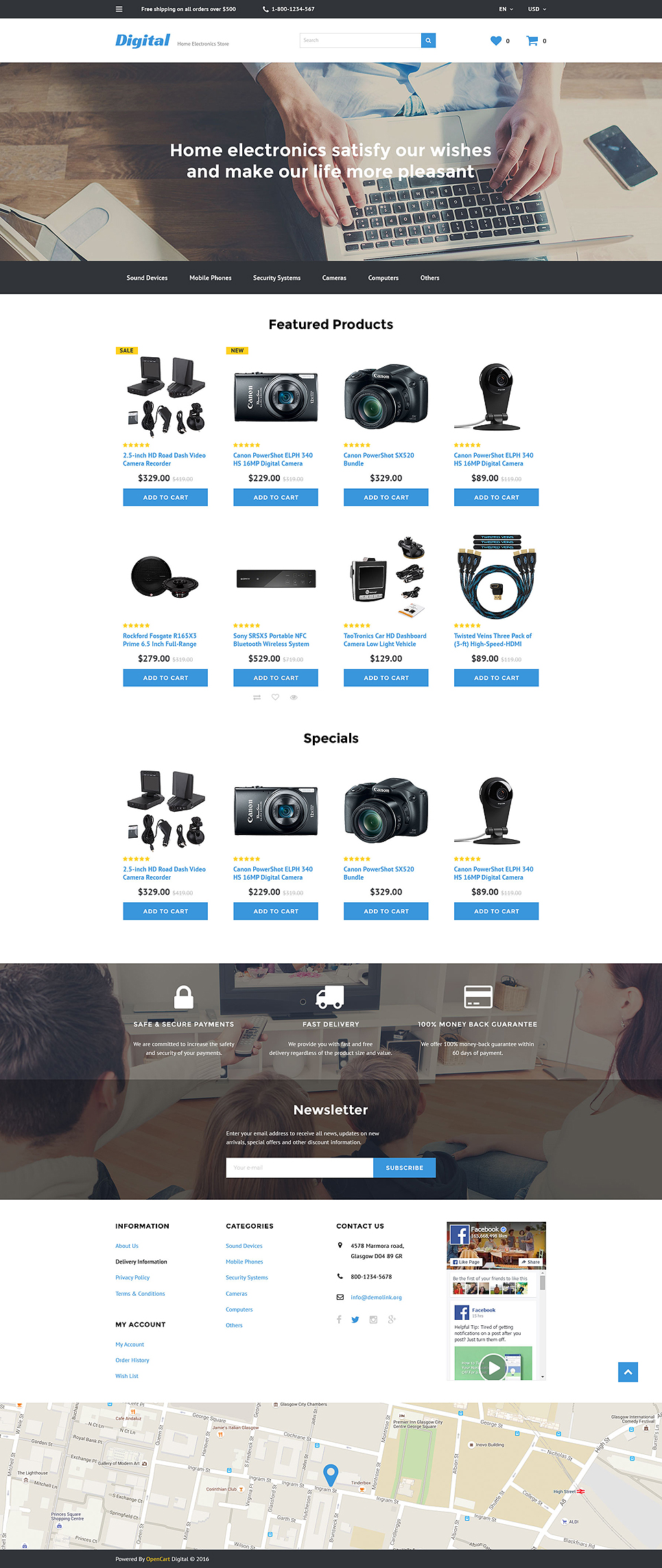 Electronic Store OpenCart Template New Screenshots BIG