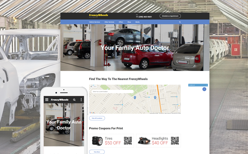 Frenzy Wheels Website Template New Screenshots BIG
