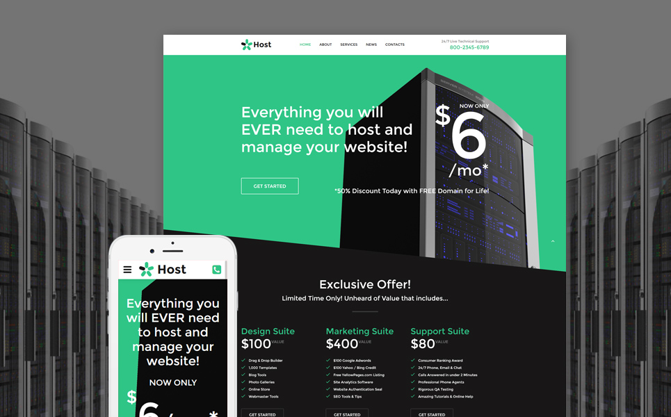 Hosting Responsive Website Template New Screenshots BIG
