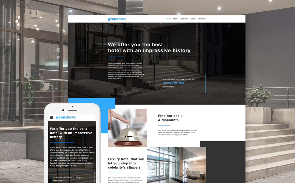 Hotels Responsive Website Template New Screenshots BIG