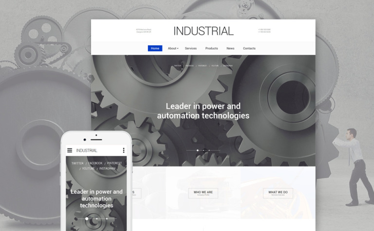 Industrial Technology Bootstrap Website Theme Big Screenshot Industrial Technology Website Template New Screenshots BIG