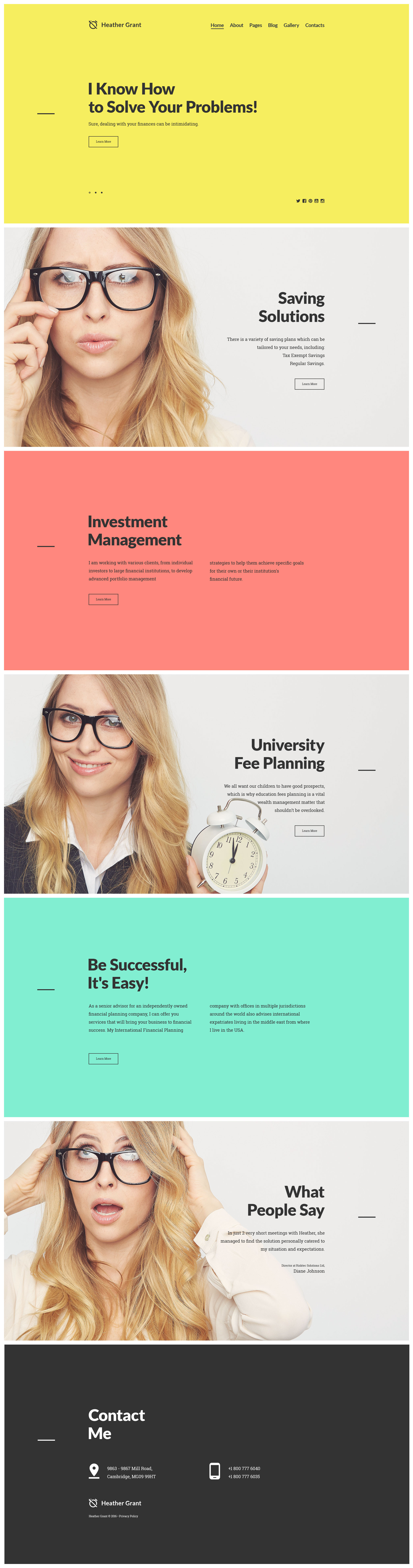 Joomla Vorlage namens "Heather Grant - Financial Advisor" #57984