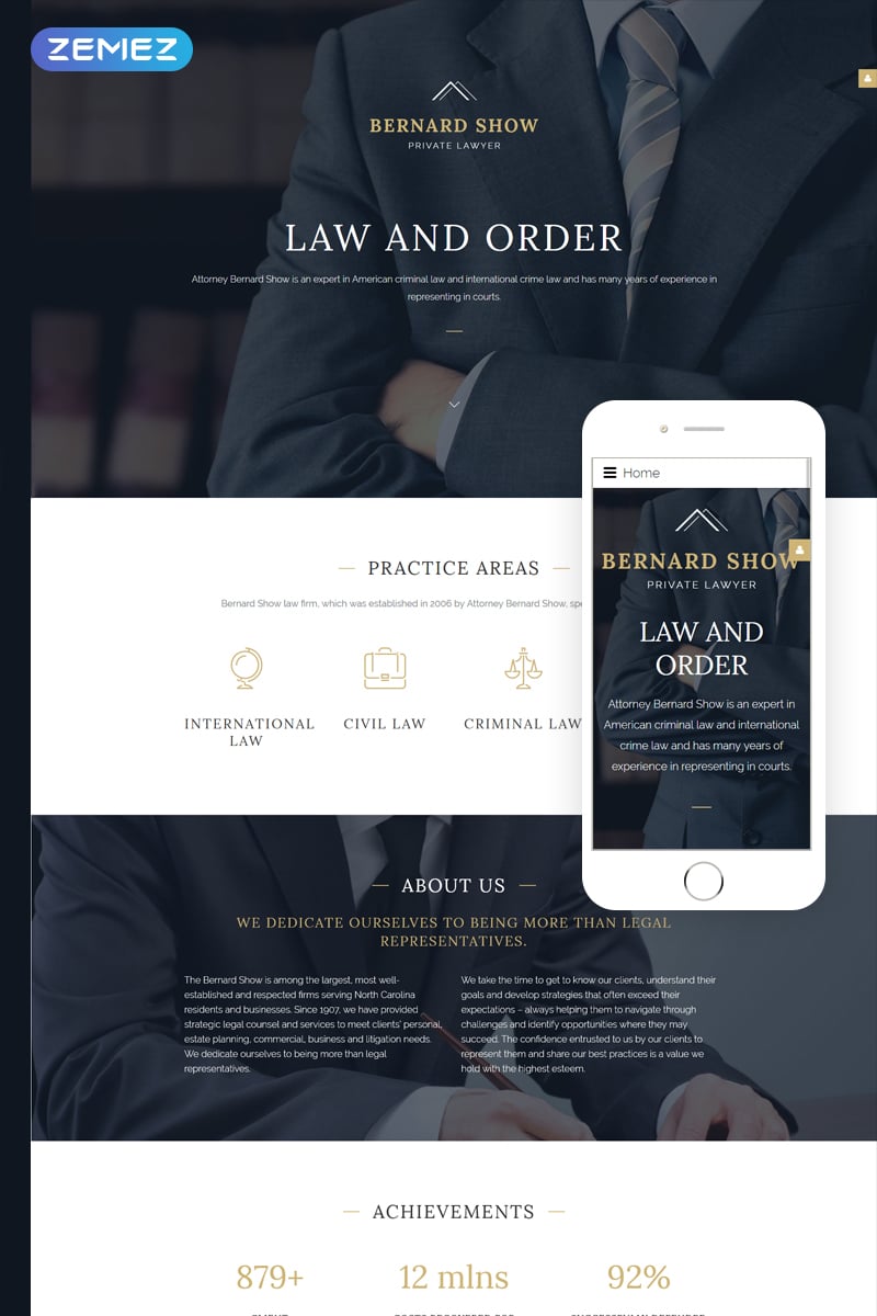 Joomla Vorlage namens "Lawyer" #57937