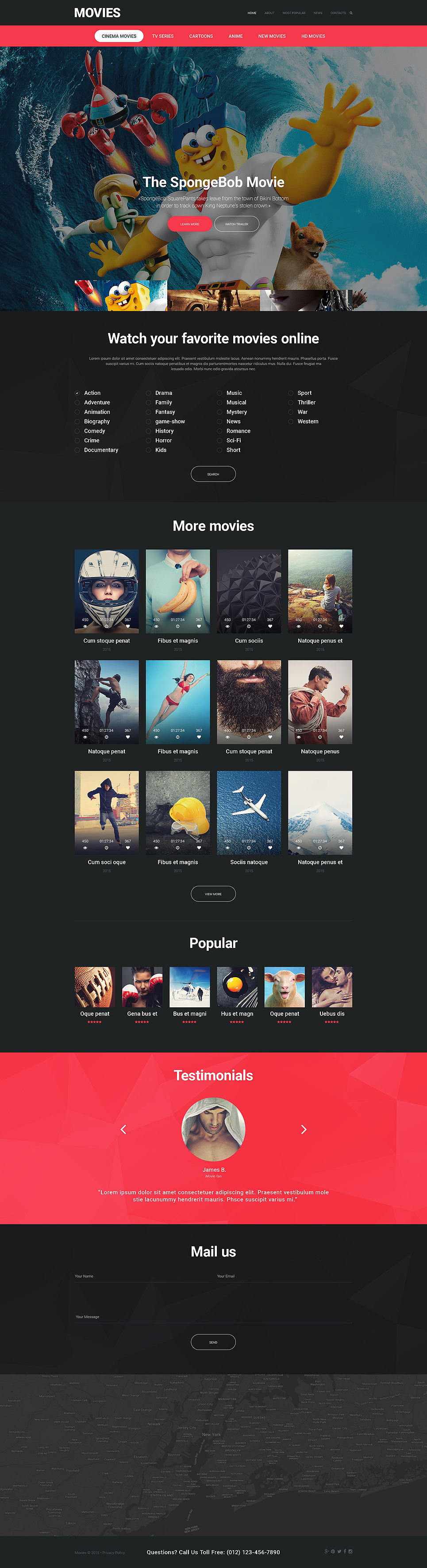 Movie Responsive Website Template New Screenshots BIG
