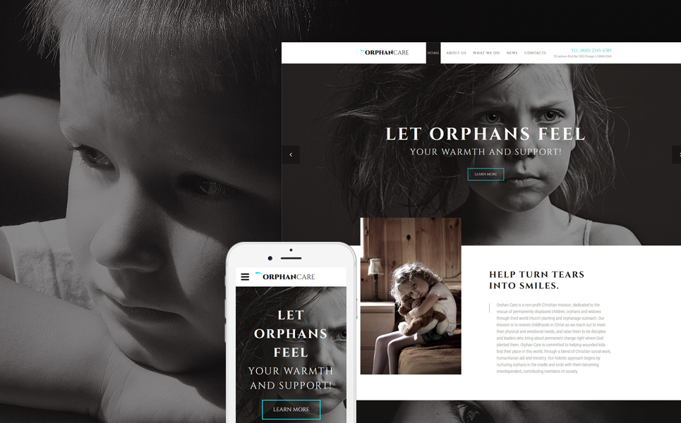 OrphanCare - Child Charity & Fundraising Website Template New Screenshots BIG