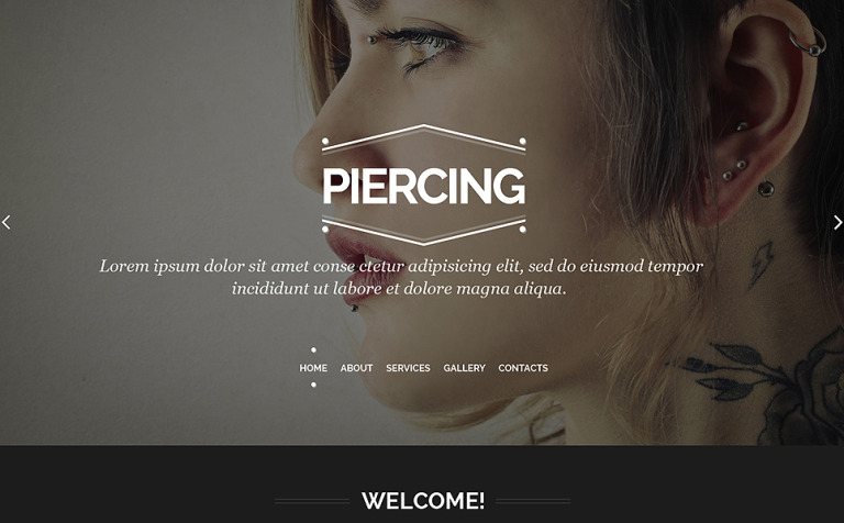 Piercing Shop Parallax Website Template Big Screenshot Piercing Shop Responsive Website Template New Screenshots BIG