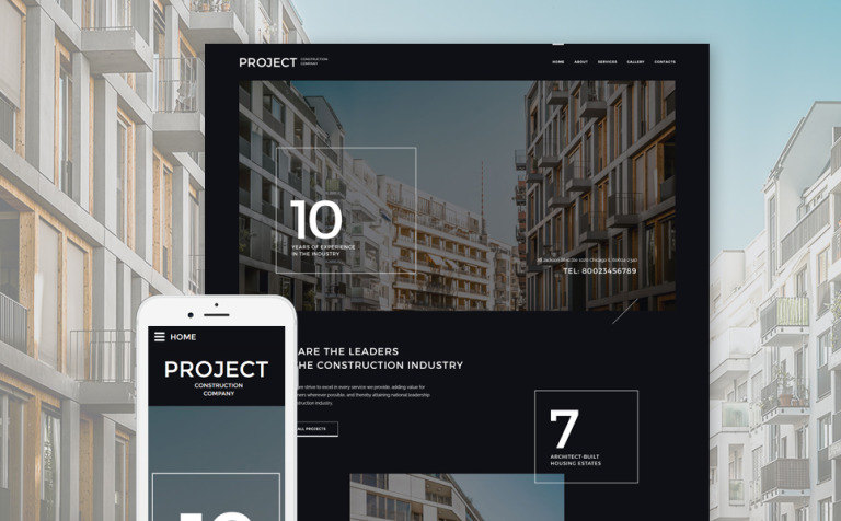 Project Construction Company Responsive Website Template Big Screenshot Project Construction Company Website Template New Screenshots BIG