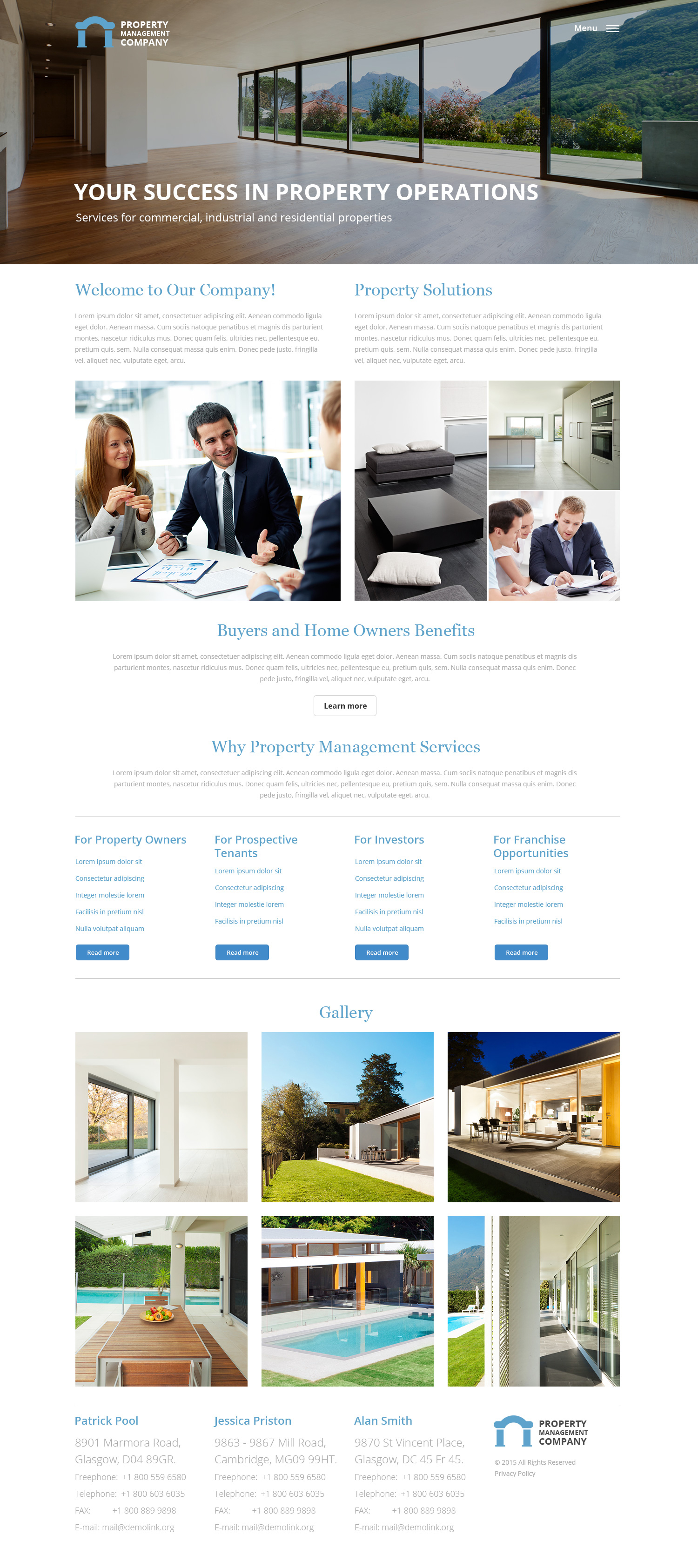 Responsive Website Vorlage für Immobilienmanagement #57932 - Screenshot