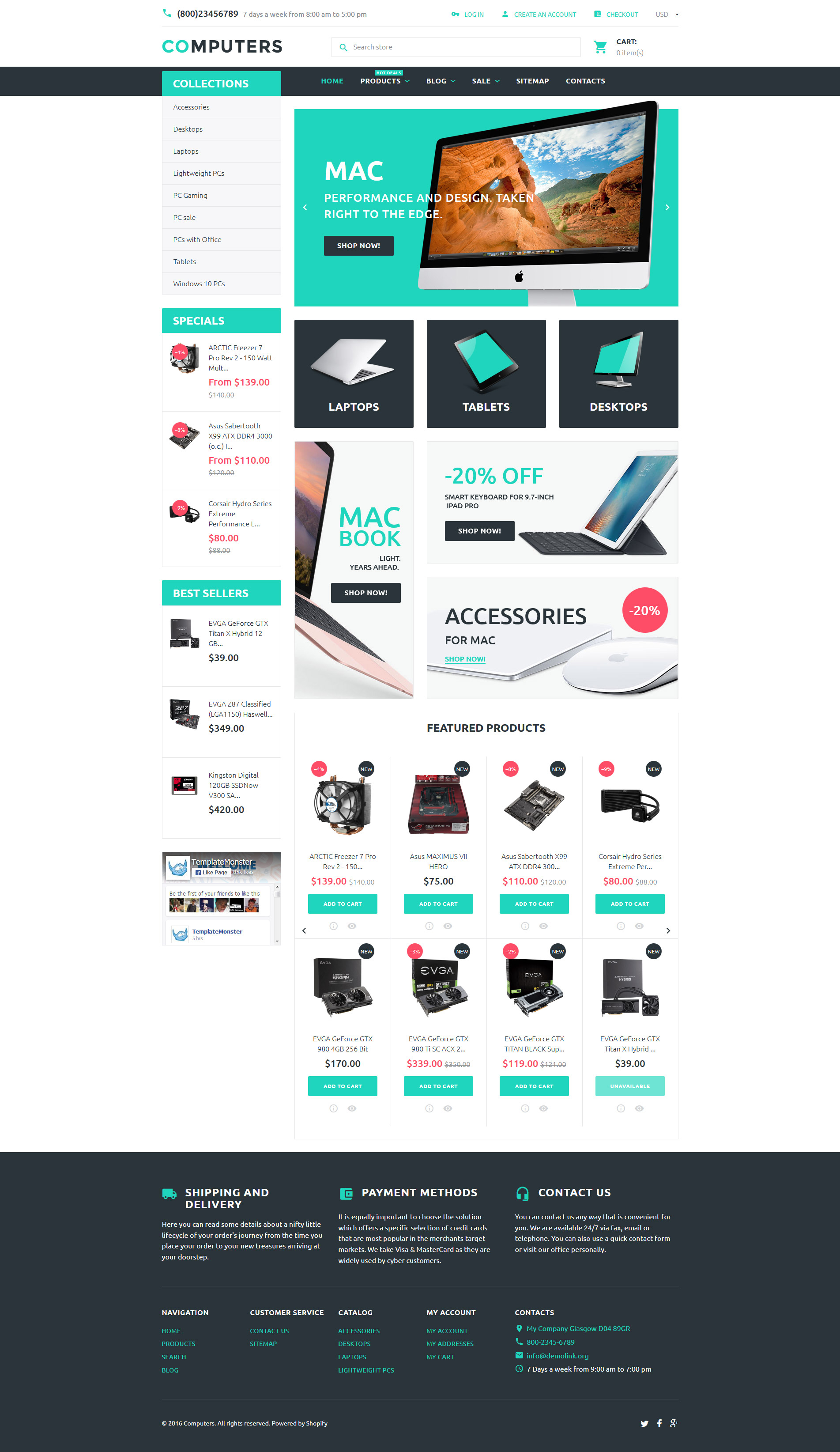 Responzivní Shopify motiv "Computers" #57935