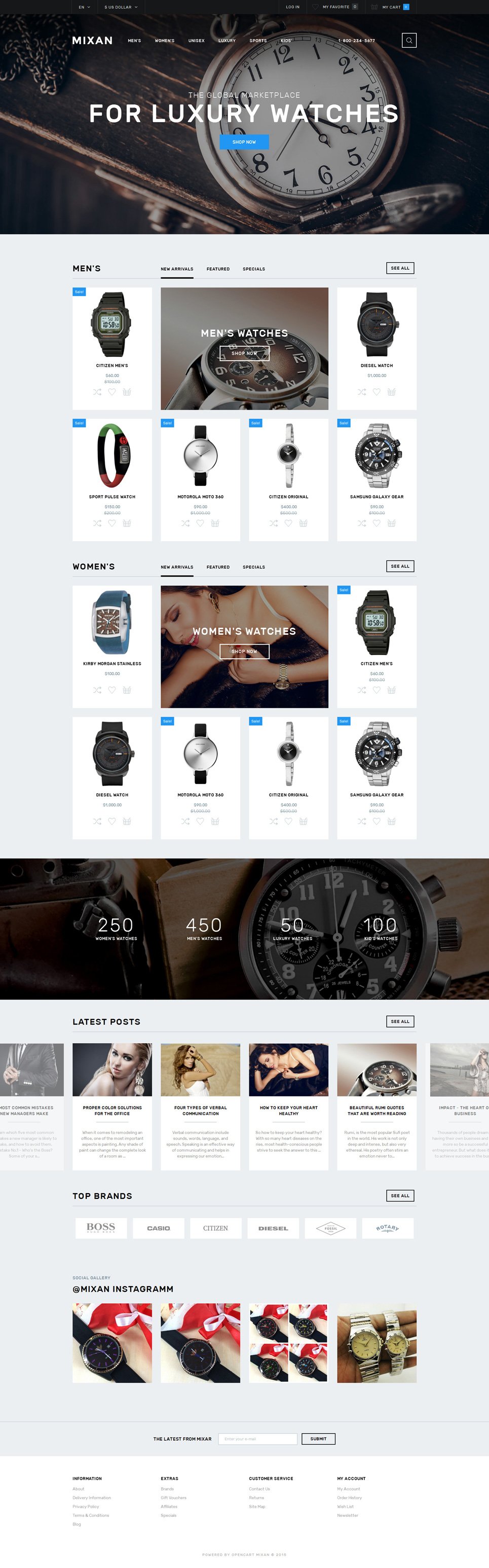 Watches Shop OpenCart Template New Screenshots BIG