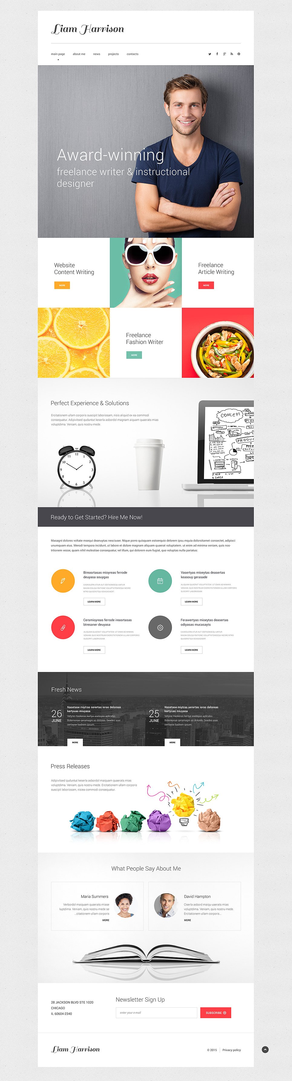 Writer/Author Responsive Website Template New Screenshots BIG