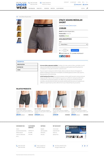 Kit Graphique #58025 Undervtehommests Homme Opencart Template - OpenCart Product Page